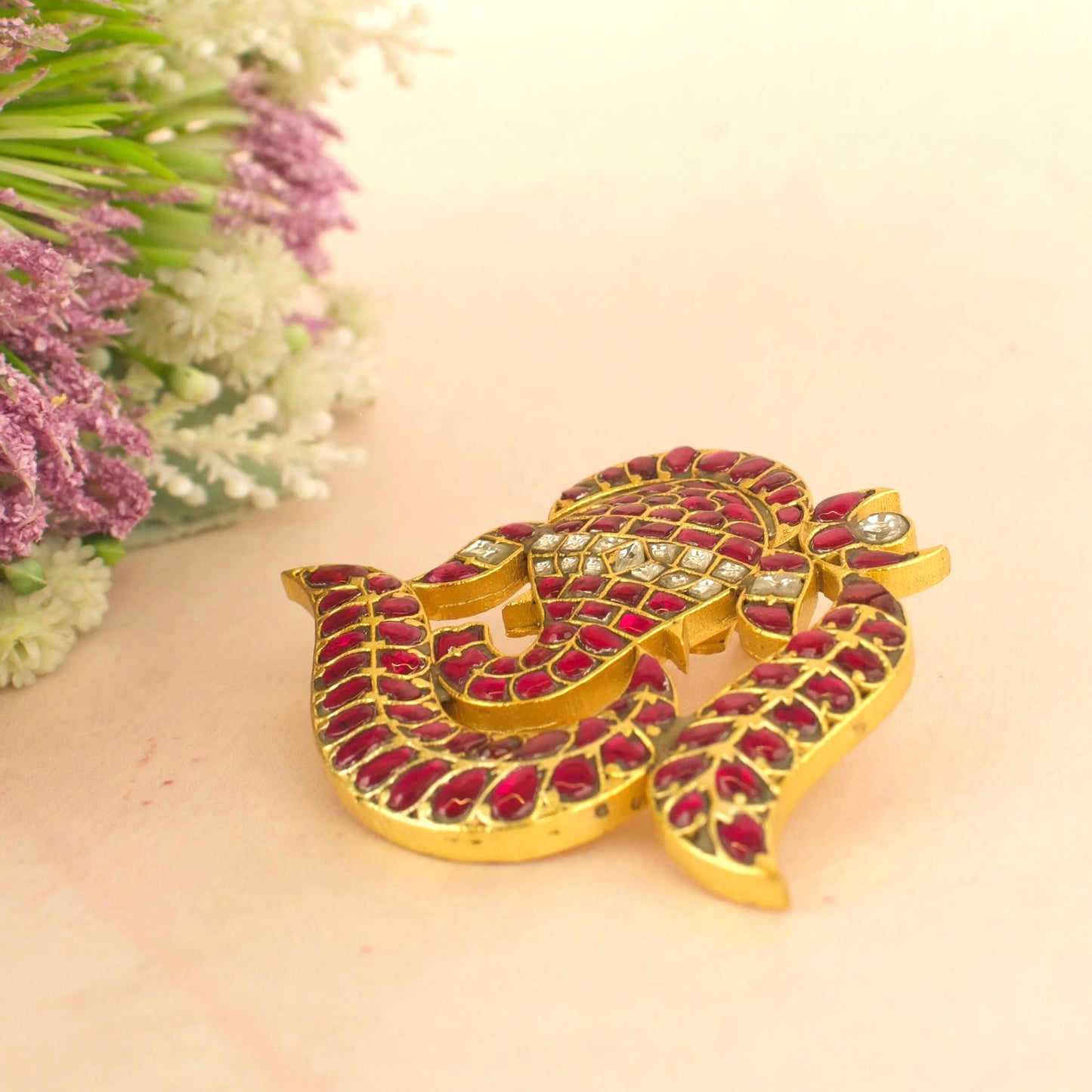 Impressive Ganesh Design Jadau Kundan Locket