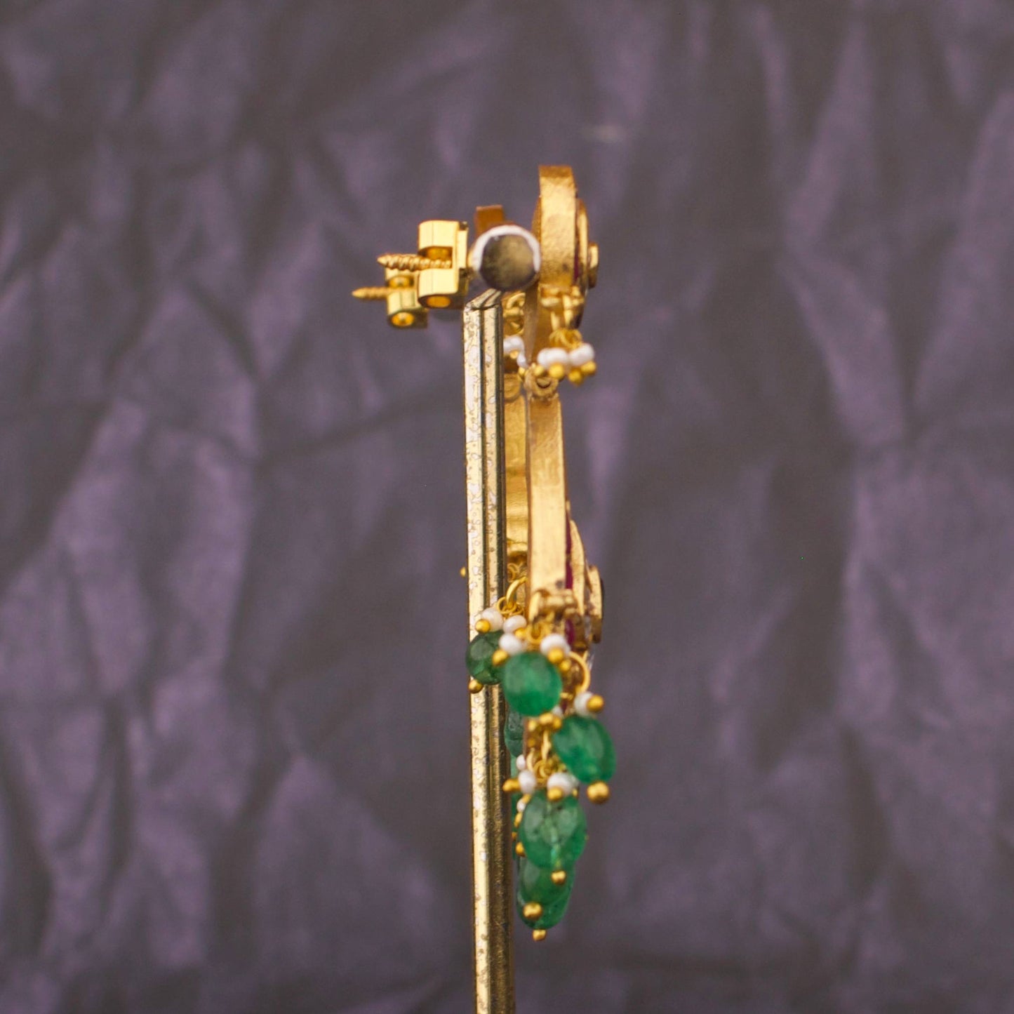 Chand Studded Jadau Kundan Chandbali Earrings