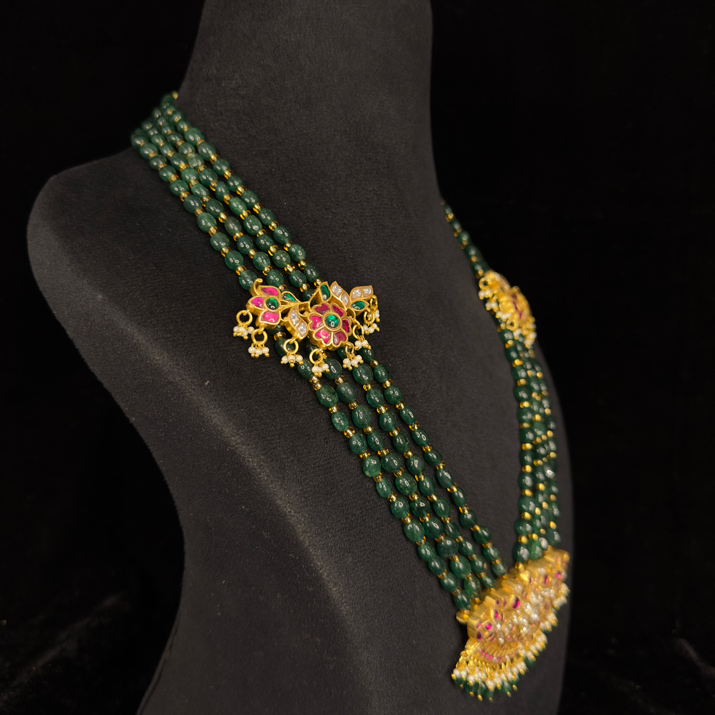 Bridal Wear Jadau Kundan Beads Mala