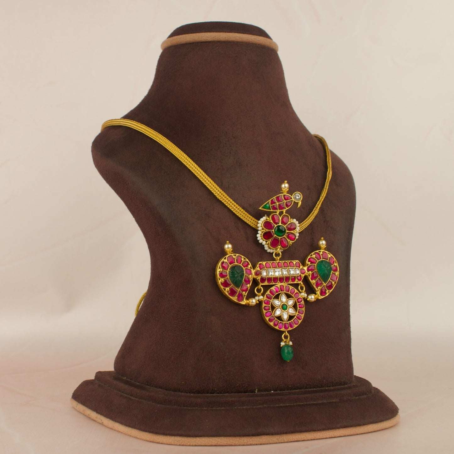 Sleek Mango Design Jadau Kundan Nandad Necklace