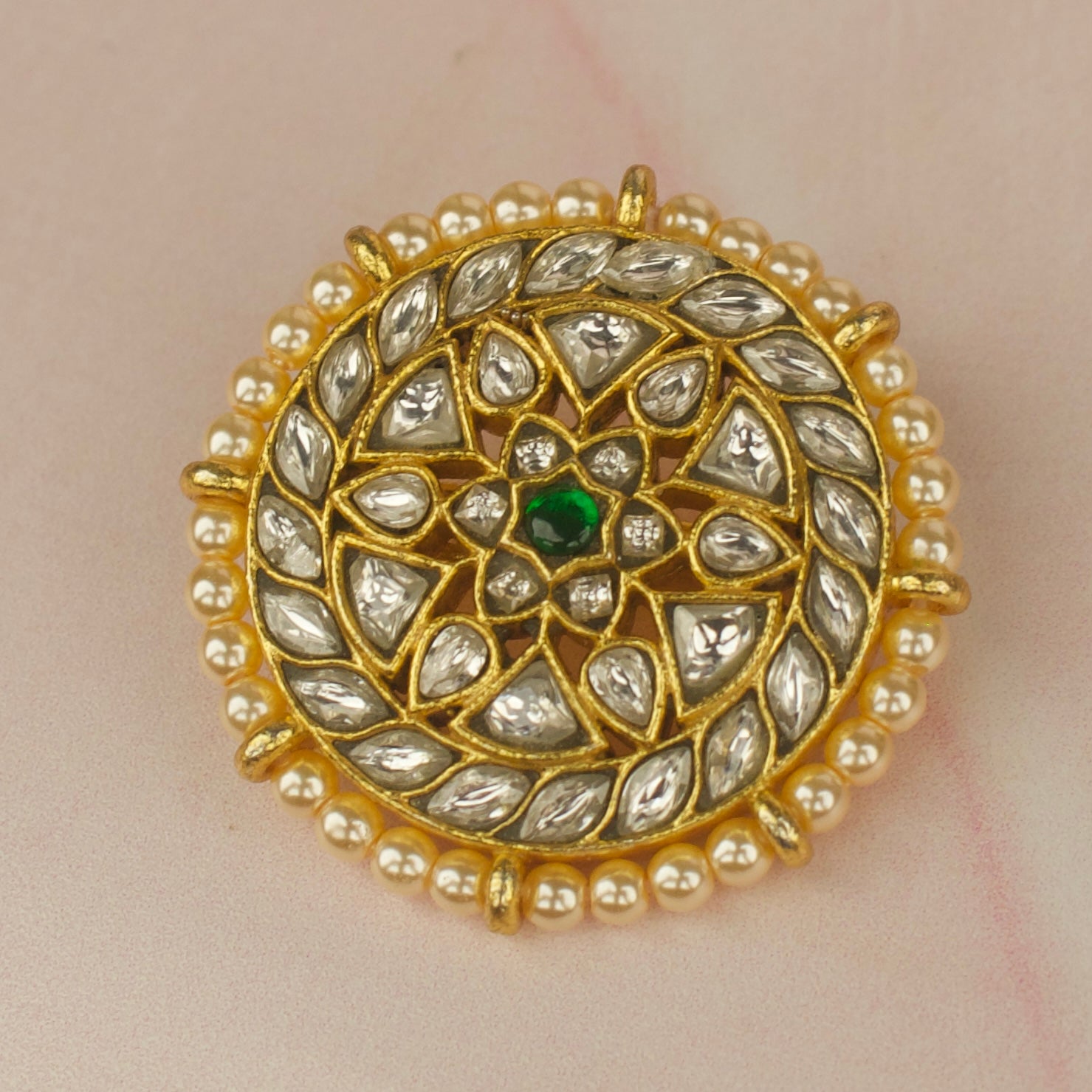 Jadau Kundan Sun & Moon Hairpin + Locket