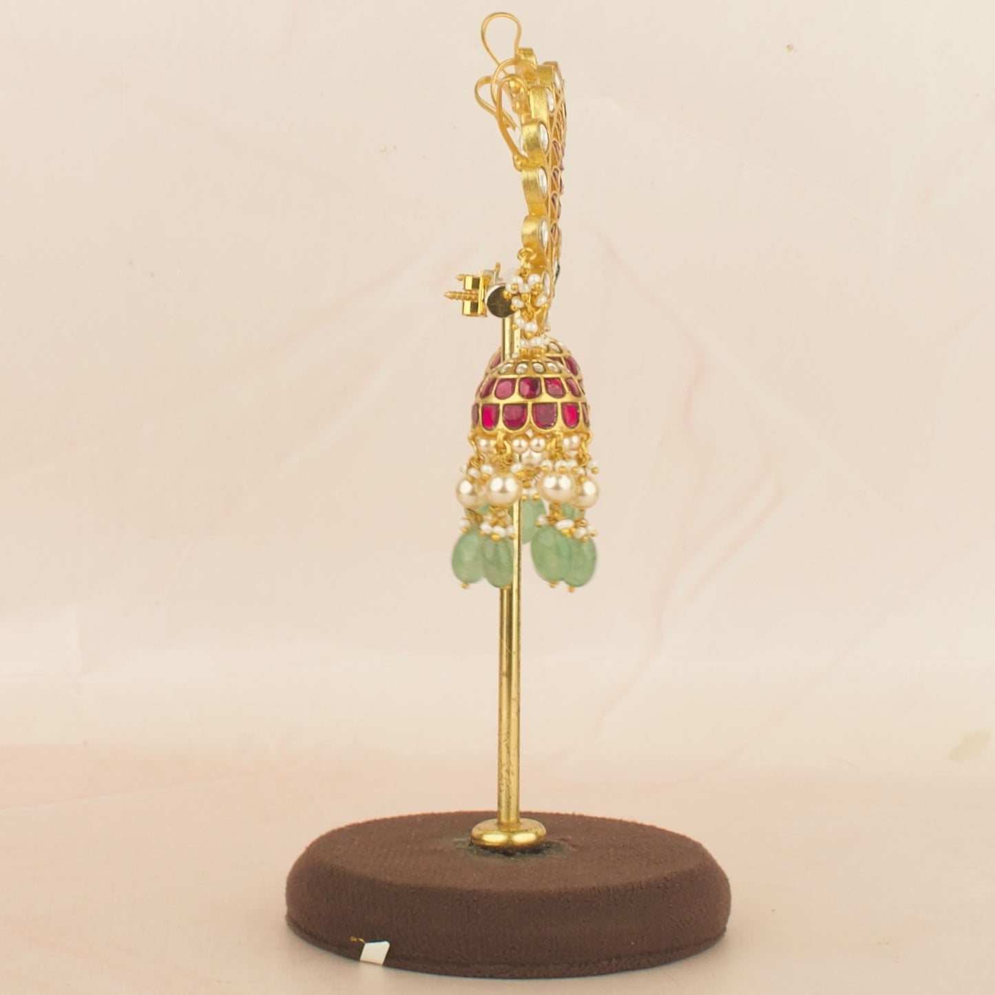 Gold inspired Design Jadau Kundan Fullkaan with Swarovski Pearls