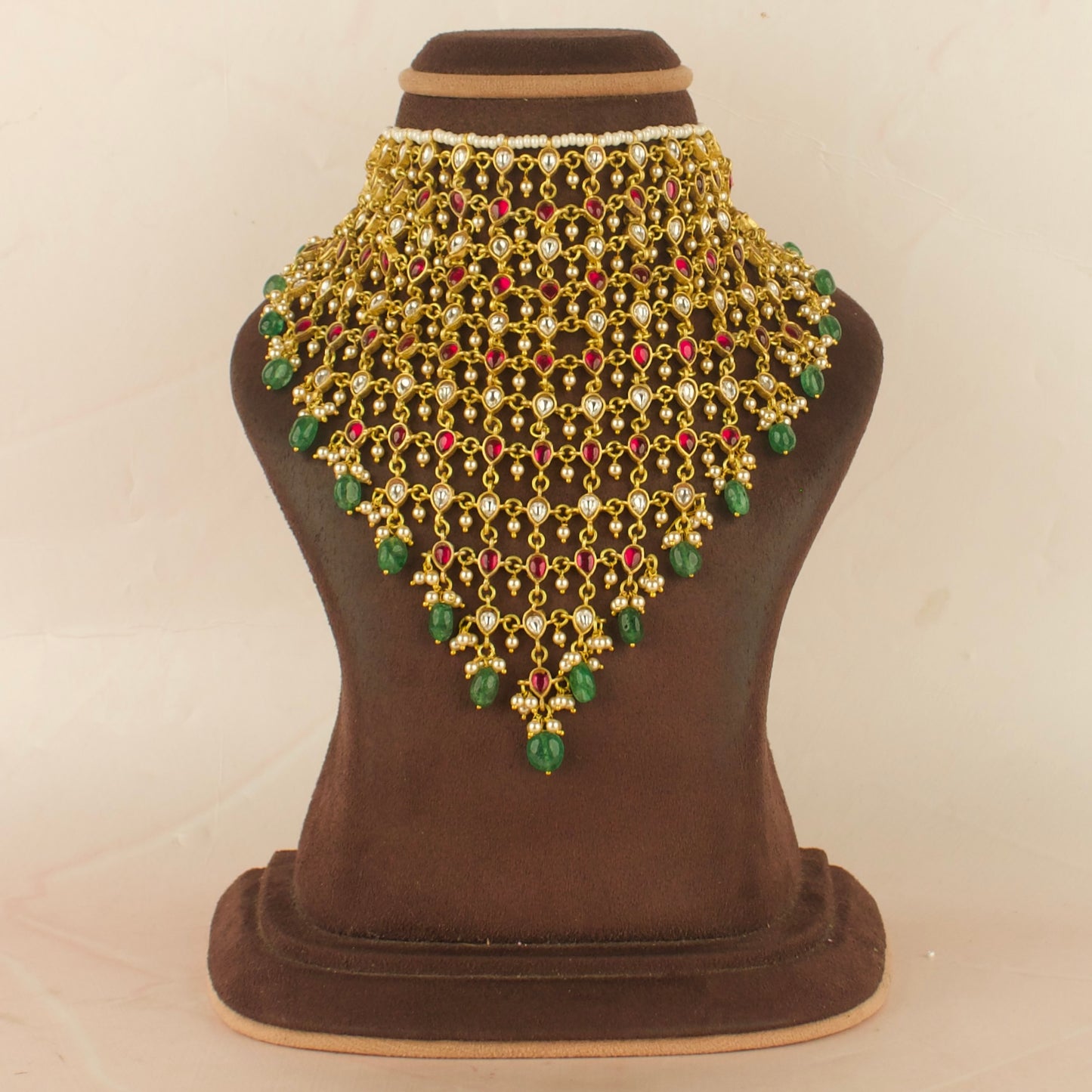 Bridal Impressive Jadau Kundan Beads Necklace