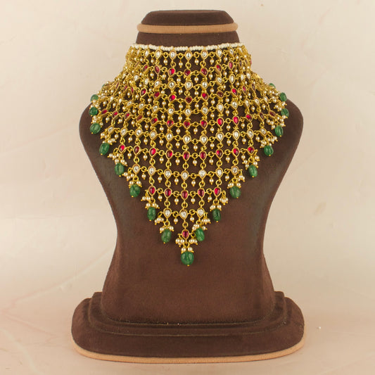 Bridal Impressive Jadau Kundan Beads Necklace