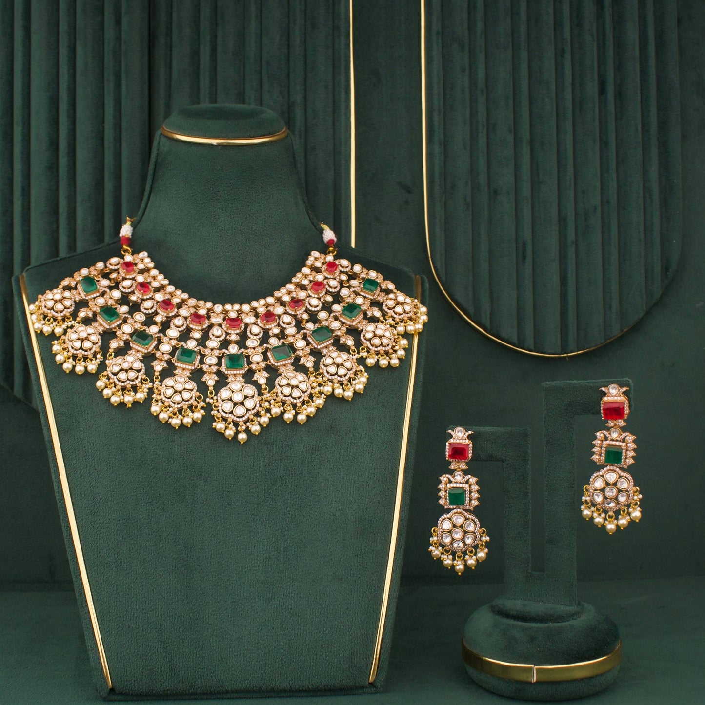 Bridal Victorian Choker Necklace Set with Earrings