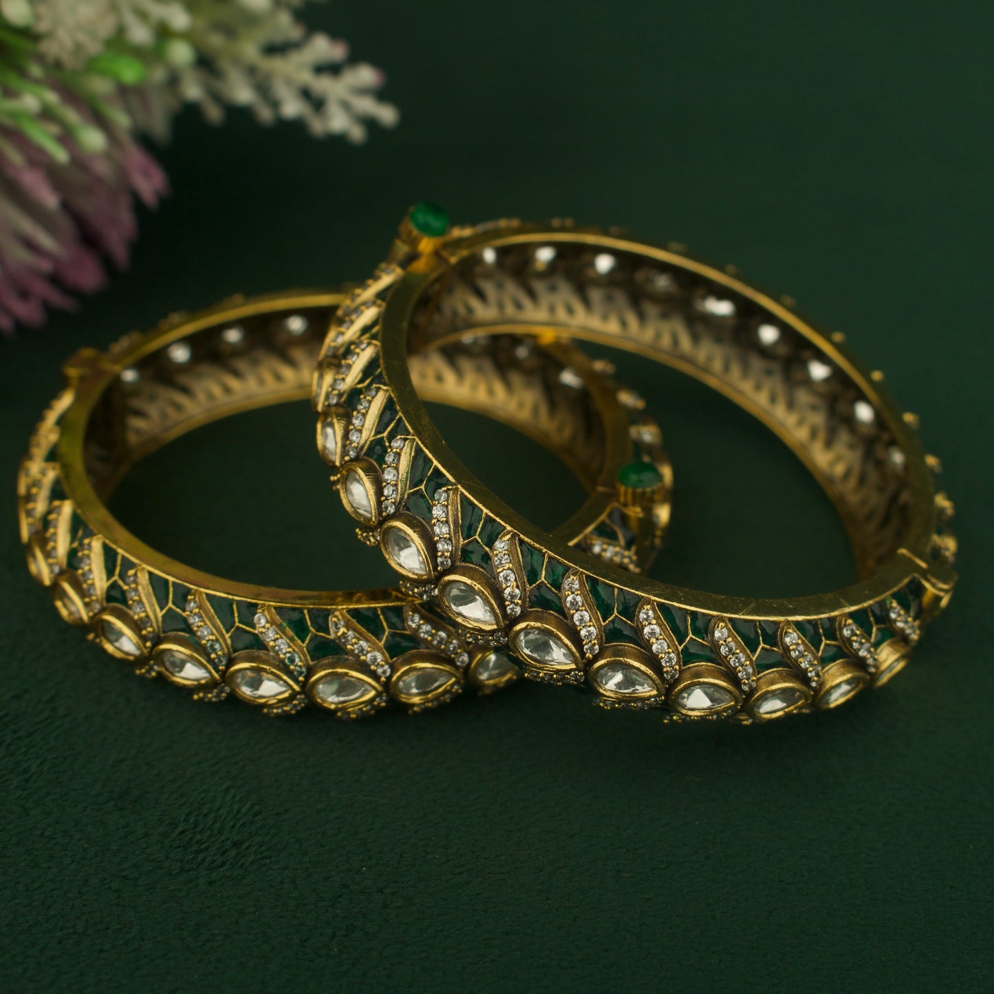 Traditional Fusion Kundan & Polki Victorian Bangles