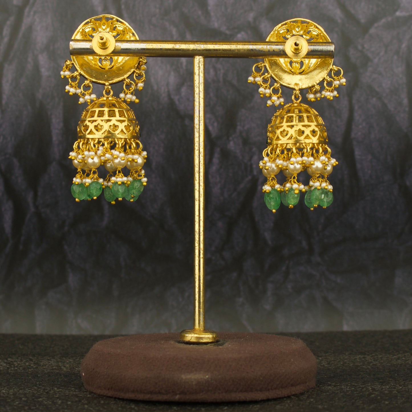Lavish Jadau Kundan Nakshi finish Jhumki Earrings