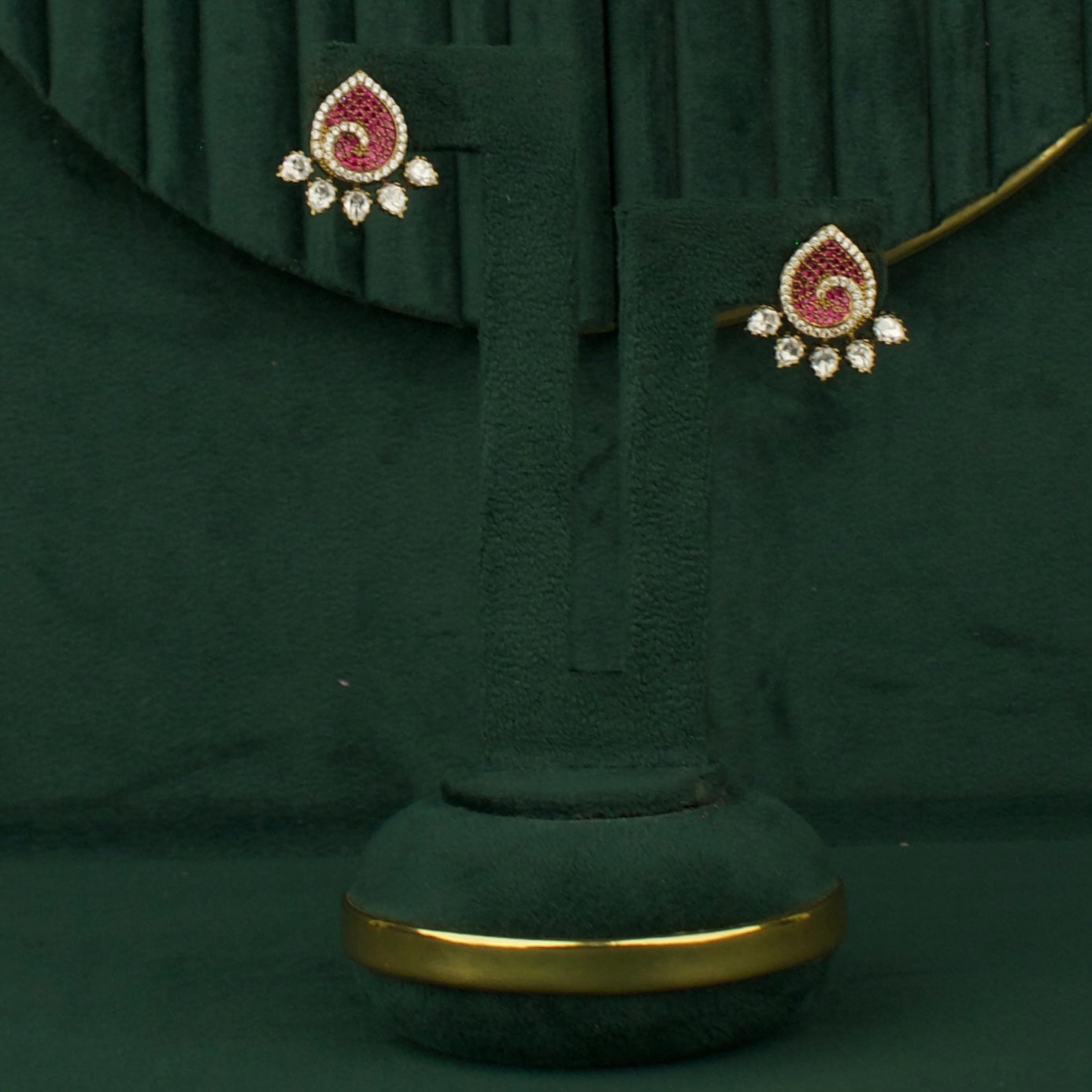 Unique Stone Carving Polki Studs