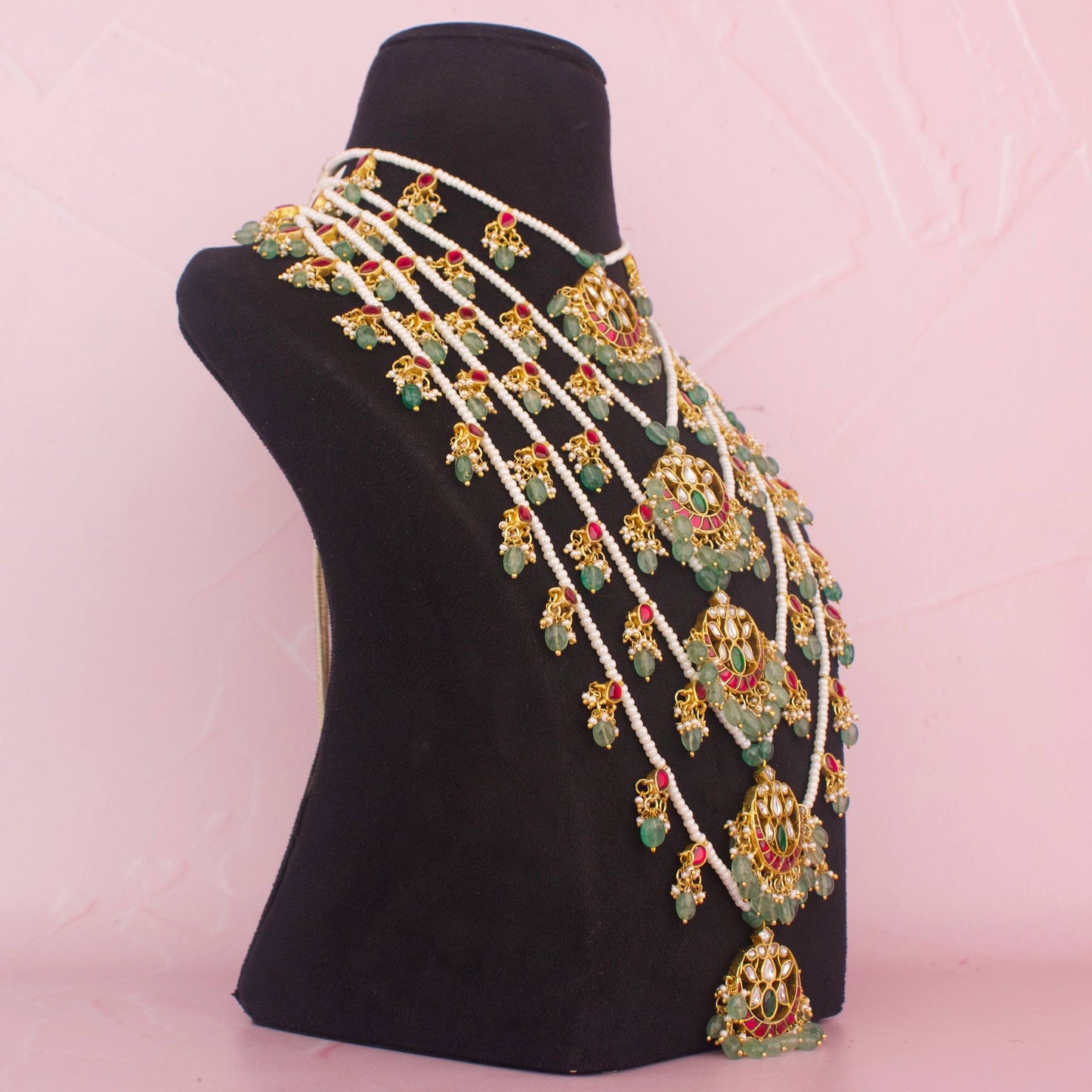 Grand Jadau Kundan Layered Haram / 5 Lada