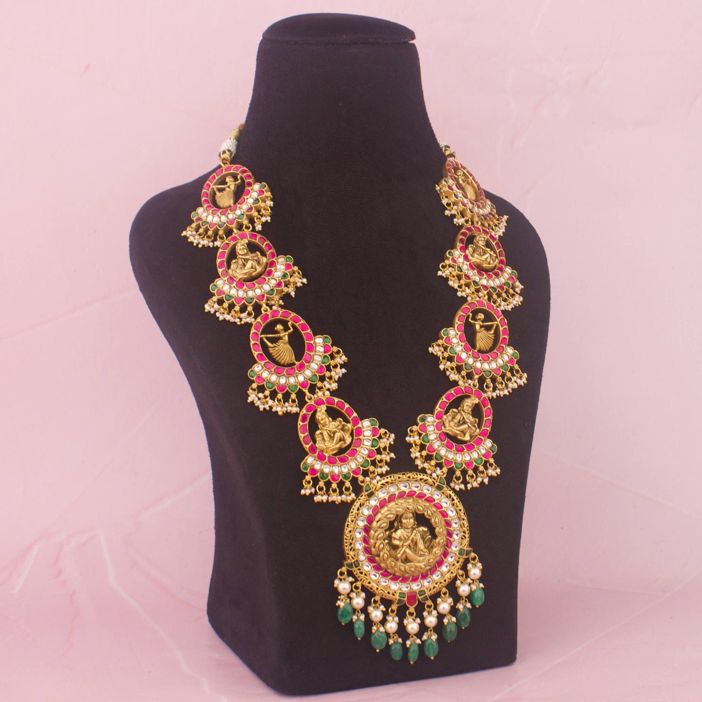 South Indian Temple Long Haram With Little Krishna Pendant