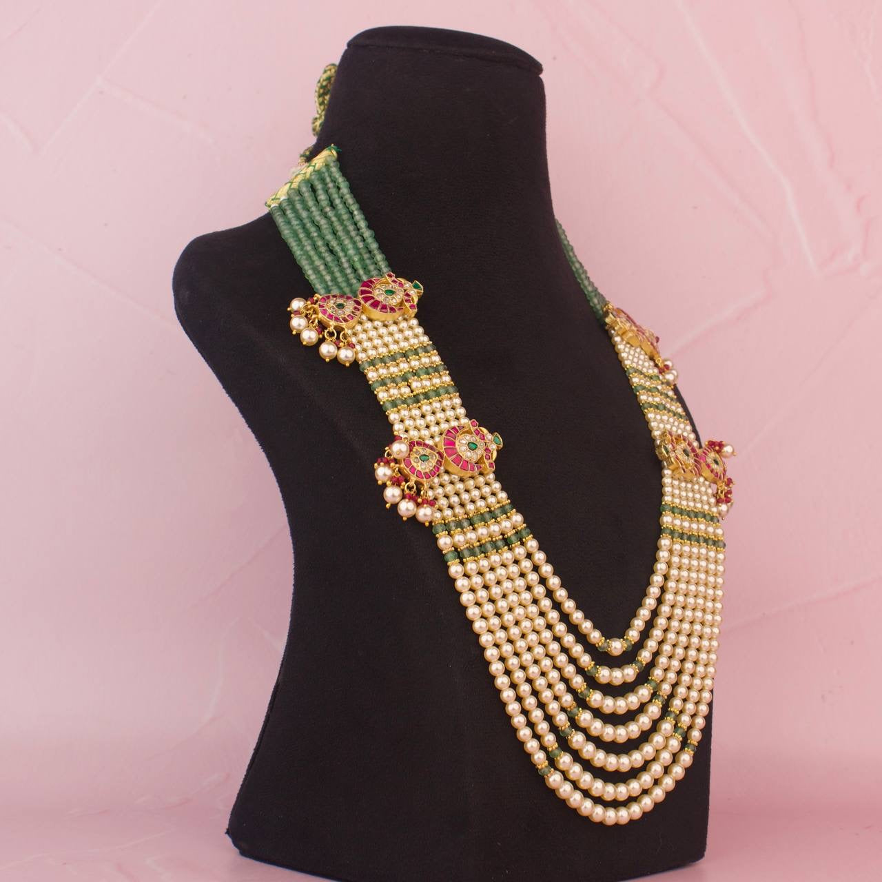 Bridal Jadau Kundan Beads & Pearl Mala