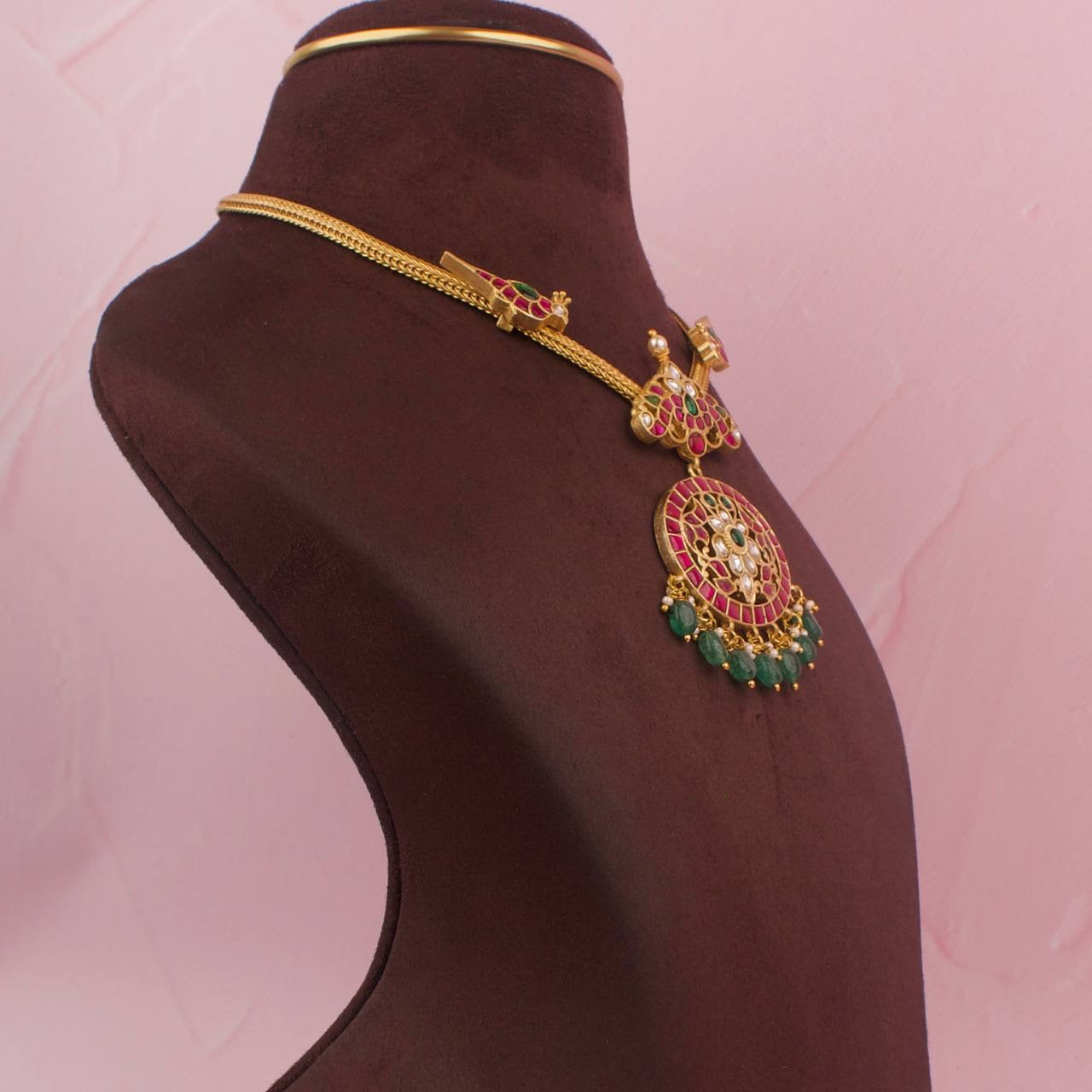 Sleek Jadau Kundan Nantad Chain Necklace