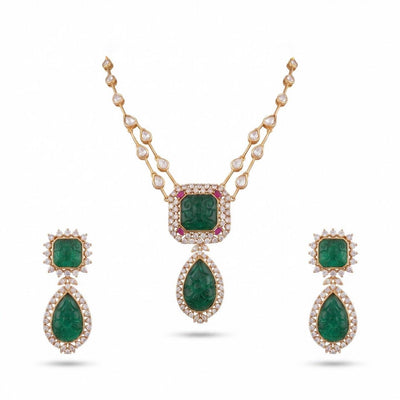 Antique Victorian Necklace Set With Earrings