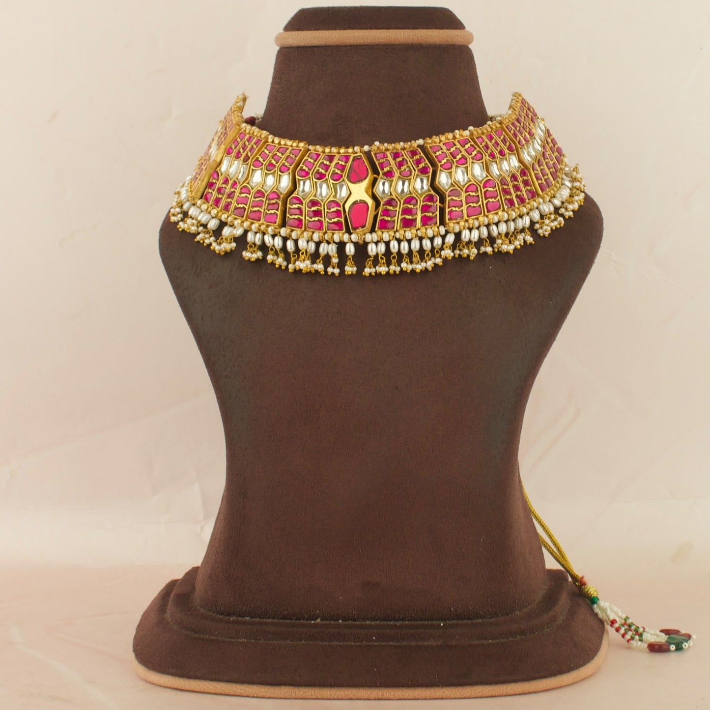 Grand Regal Design Jadau Kundan Choker with Beads