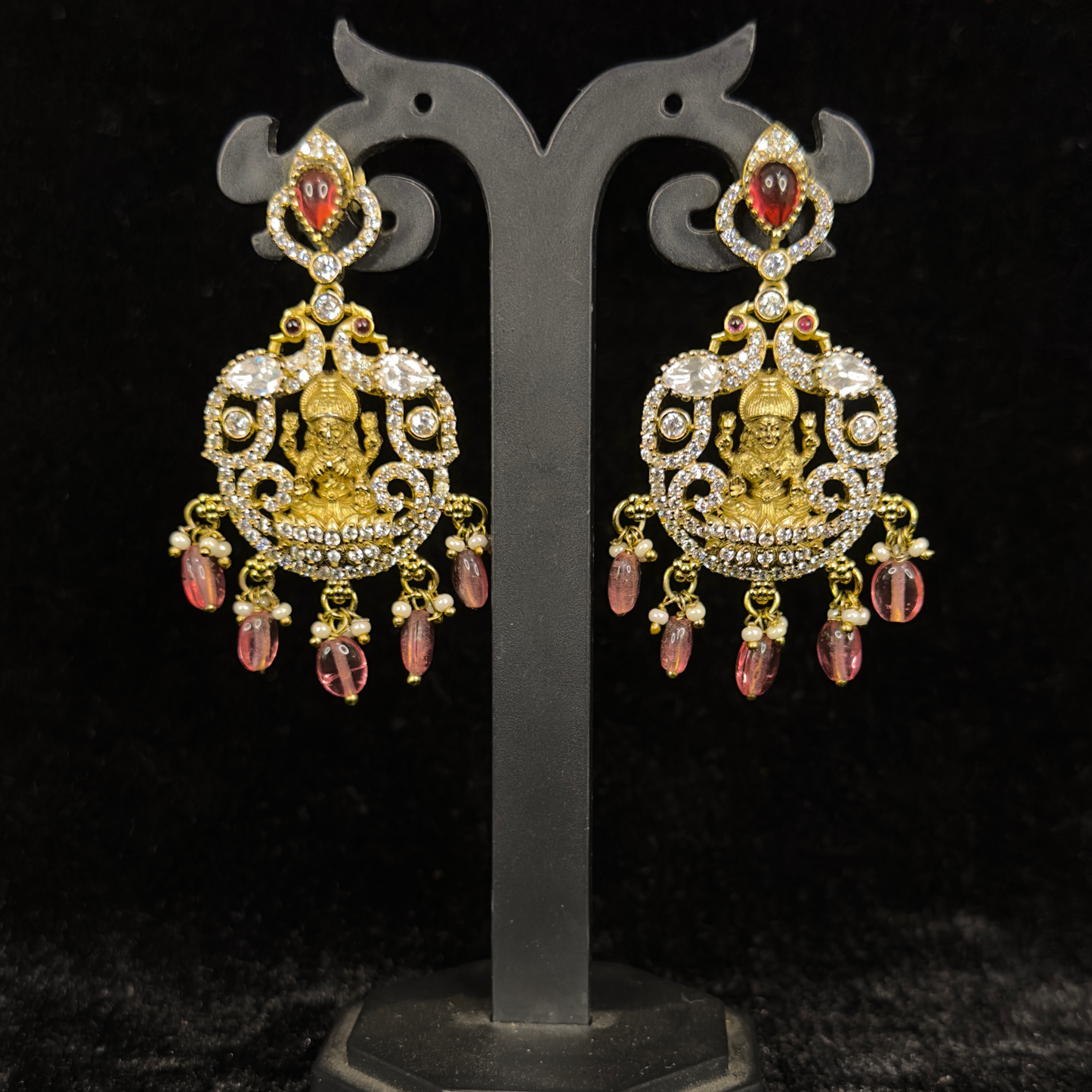 Temple Victorian Necklace set with Peacock Motifs