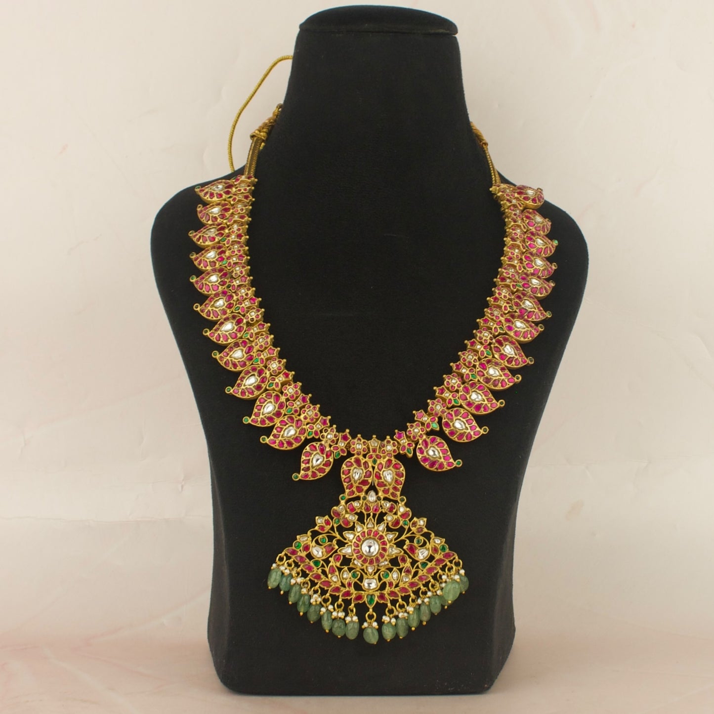 Traditional floral mango design Jadau kundan Mango long necklace