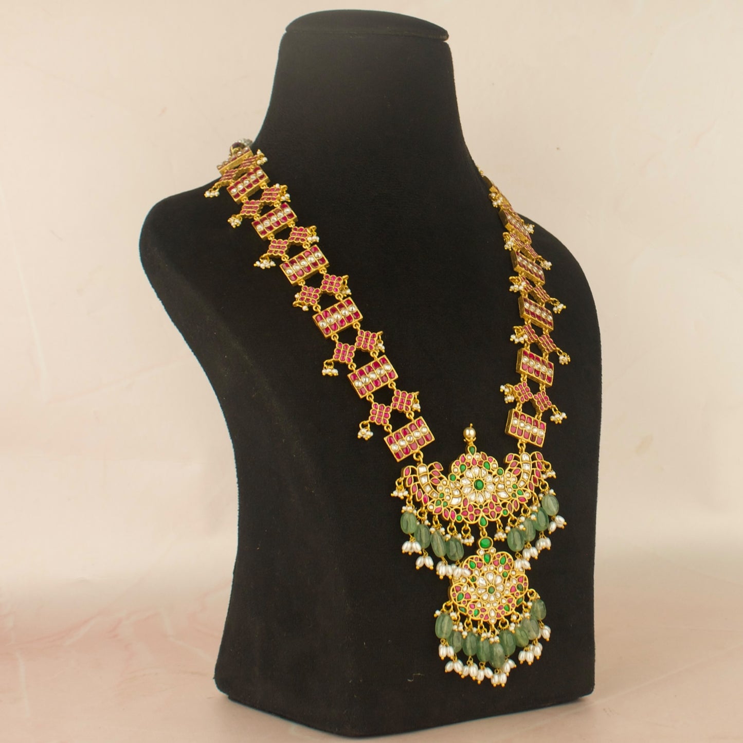 Royal Elegance Floral Design Jadau Kundan Haram