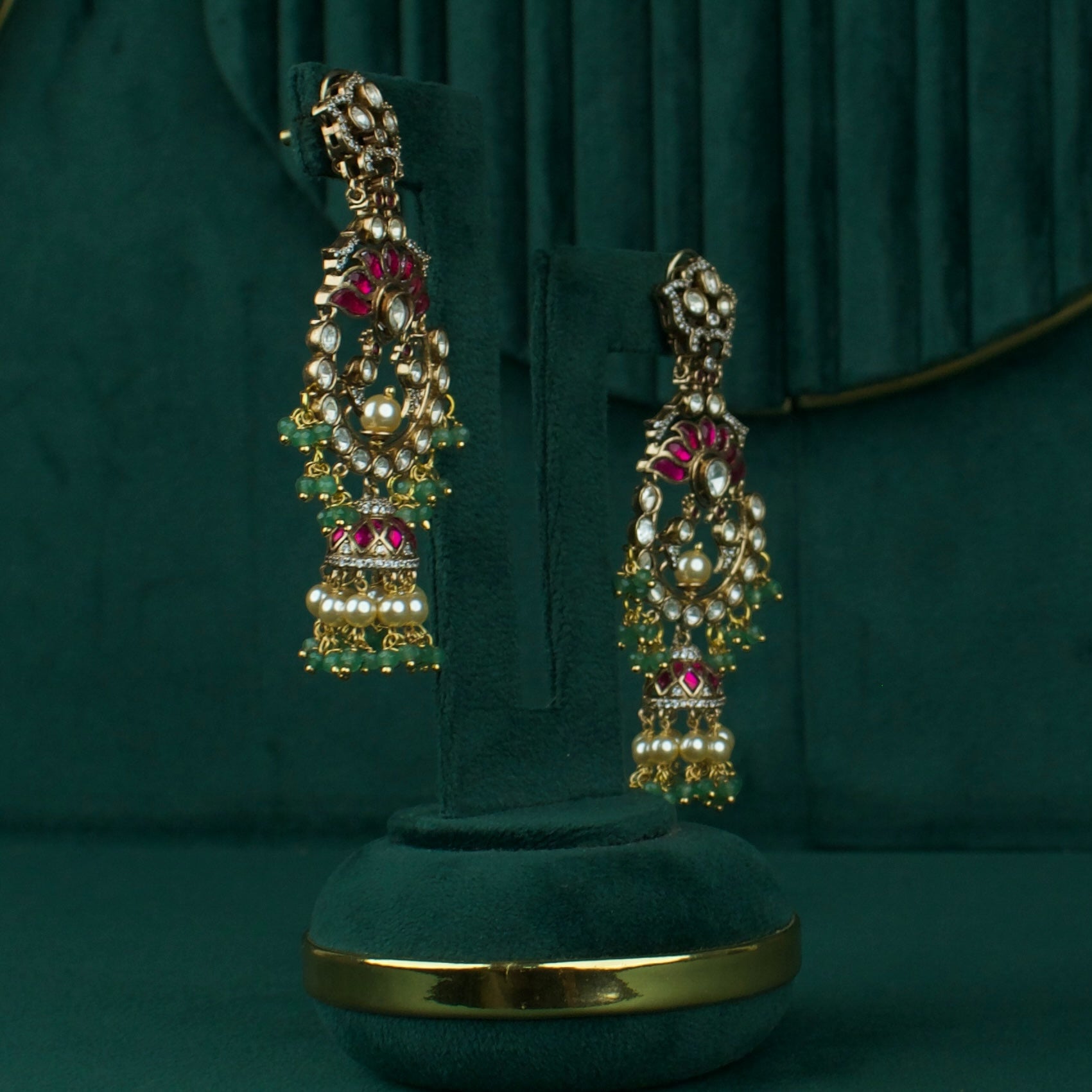 Grand Polki Fusion Chandbali Earrings