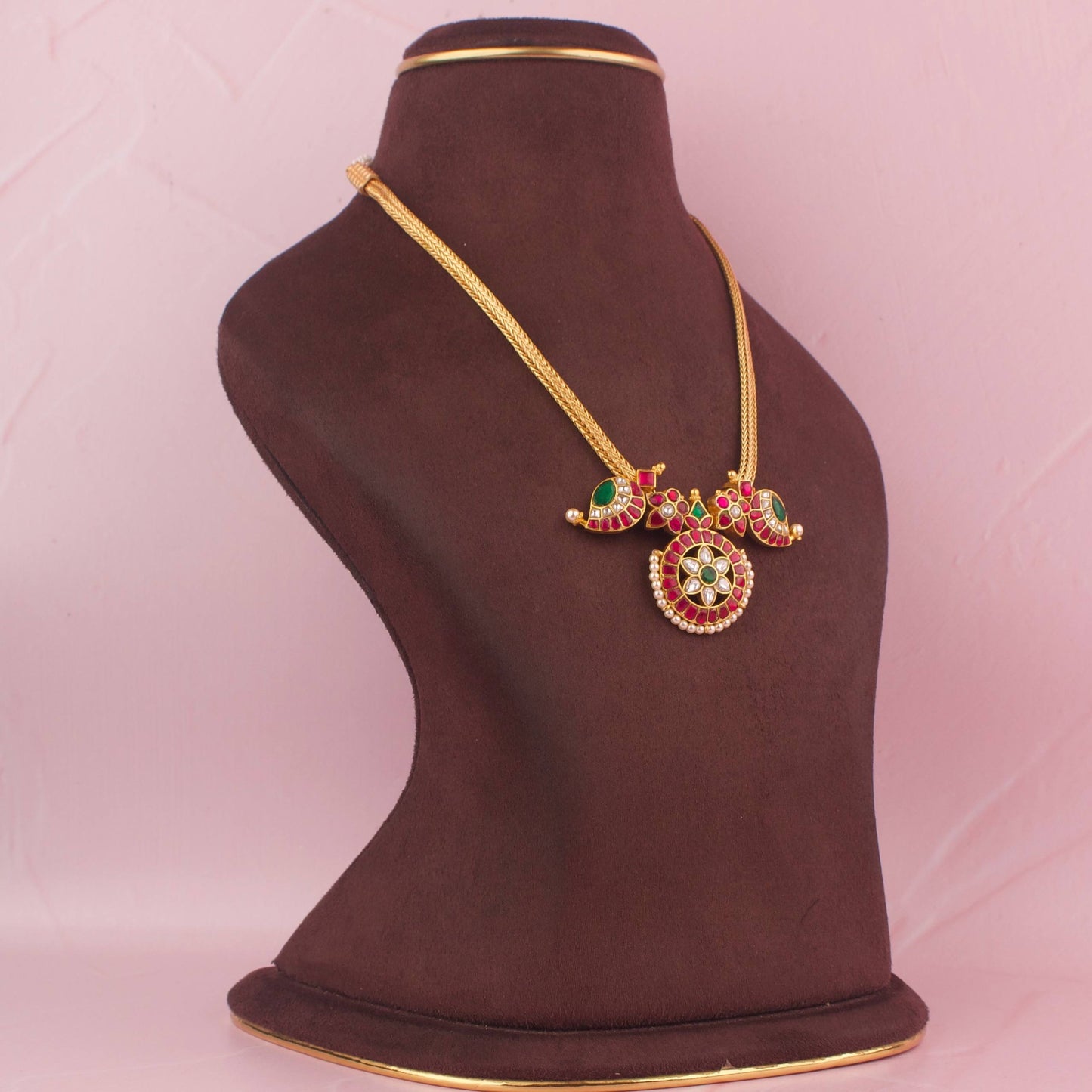 Gold Style Jadau Kundan Nantad Necklace