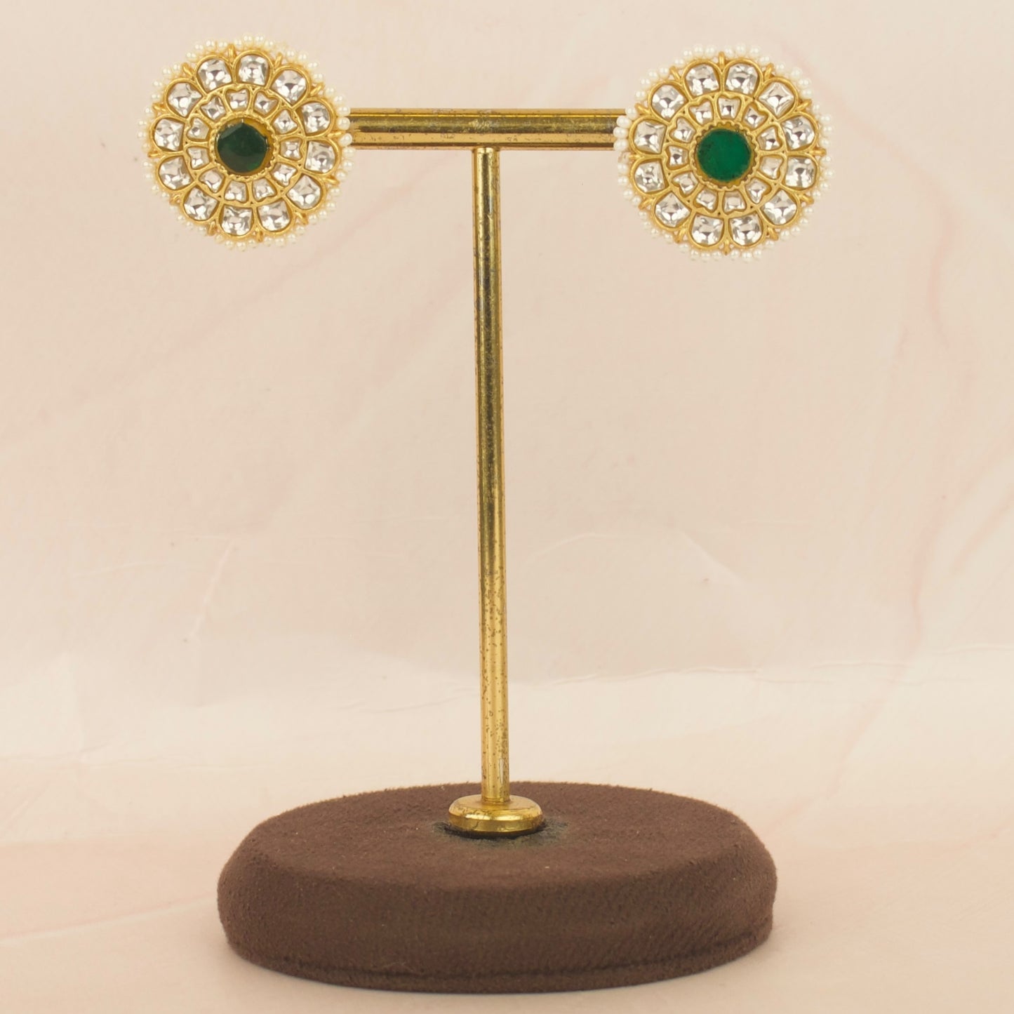 Floral Jadau Kundan Stud Earrings