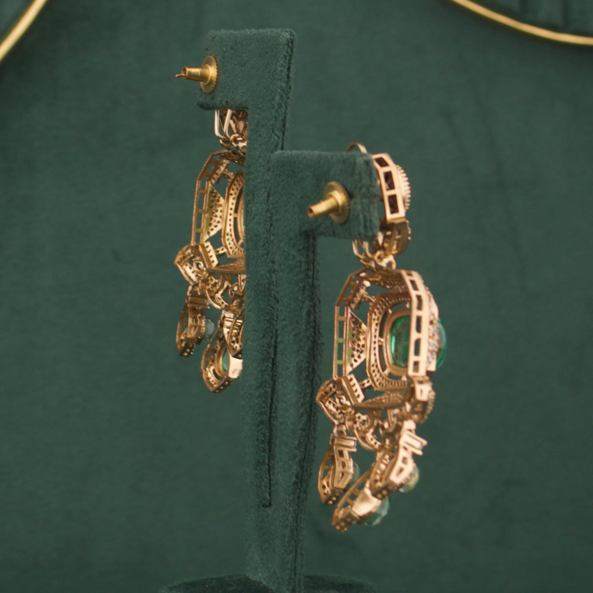 Royal Polki Layered Necklace Set With Matching Earrings