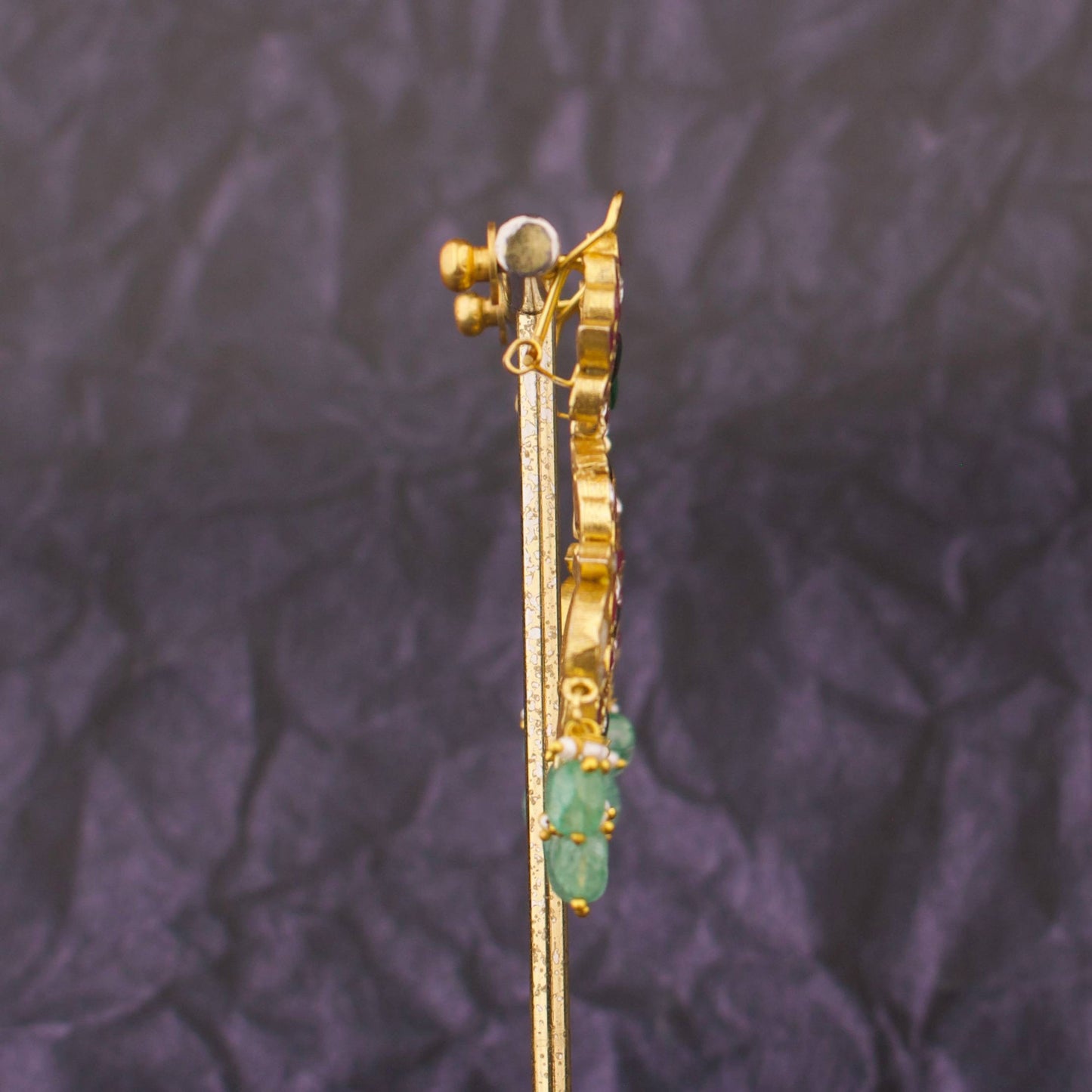 Traditional Jadau Kundan Chandbali Earrings