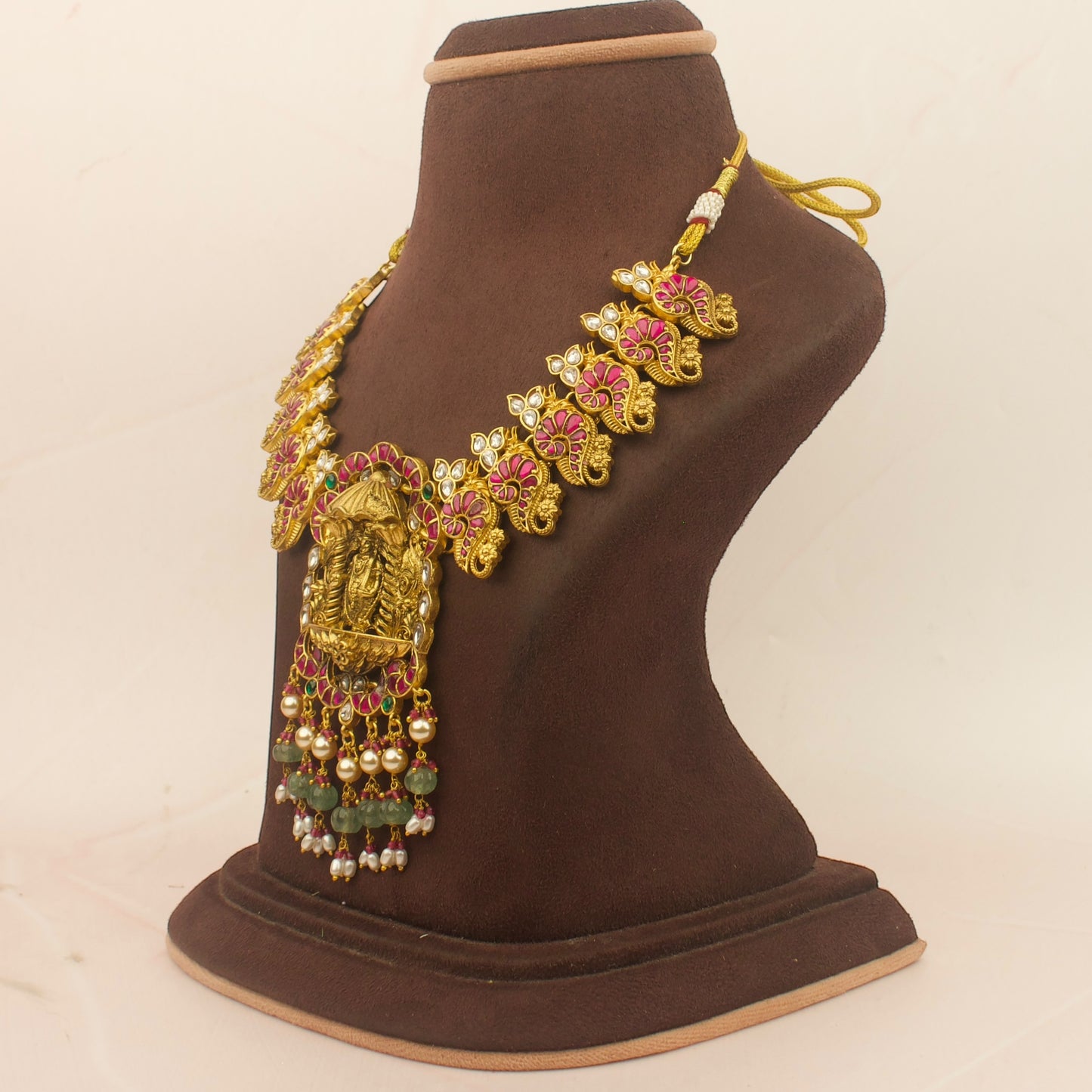 Divine Temple Motif Jadau Kundan Necklace
