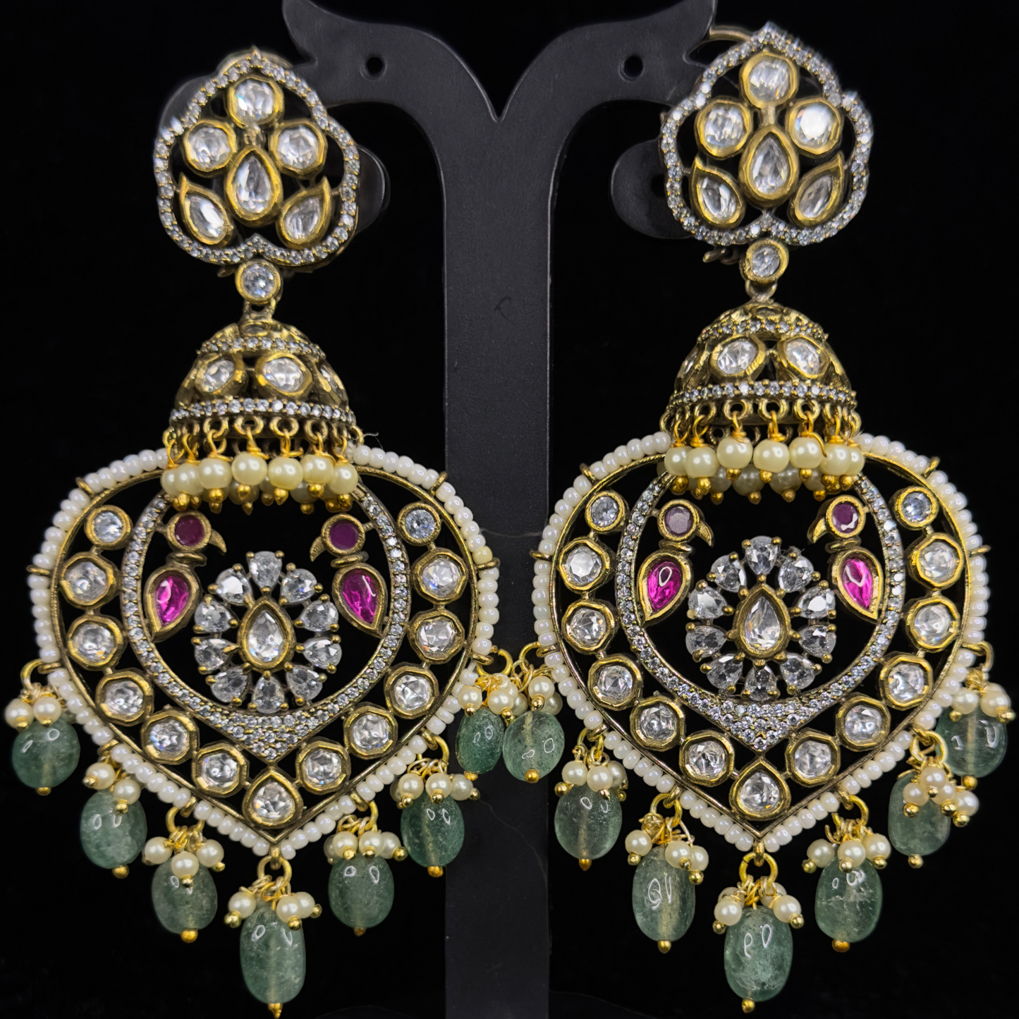 Classic Victorian Kundan Chandbali - DULHAN JEWELS