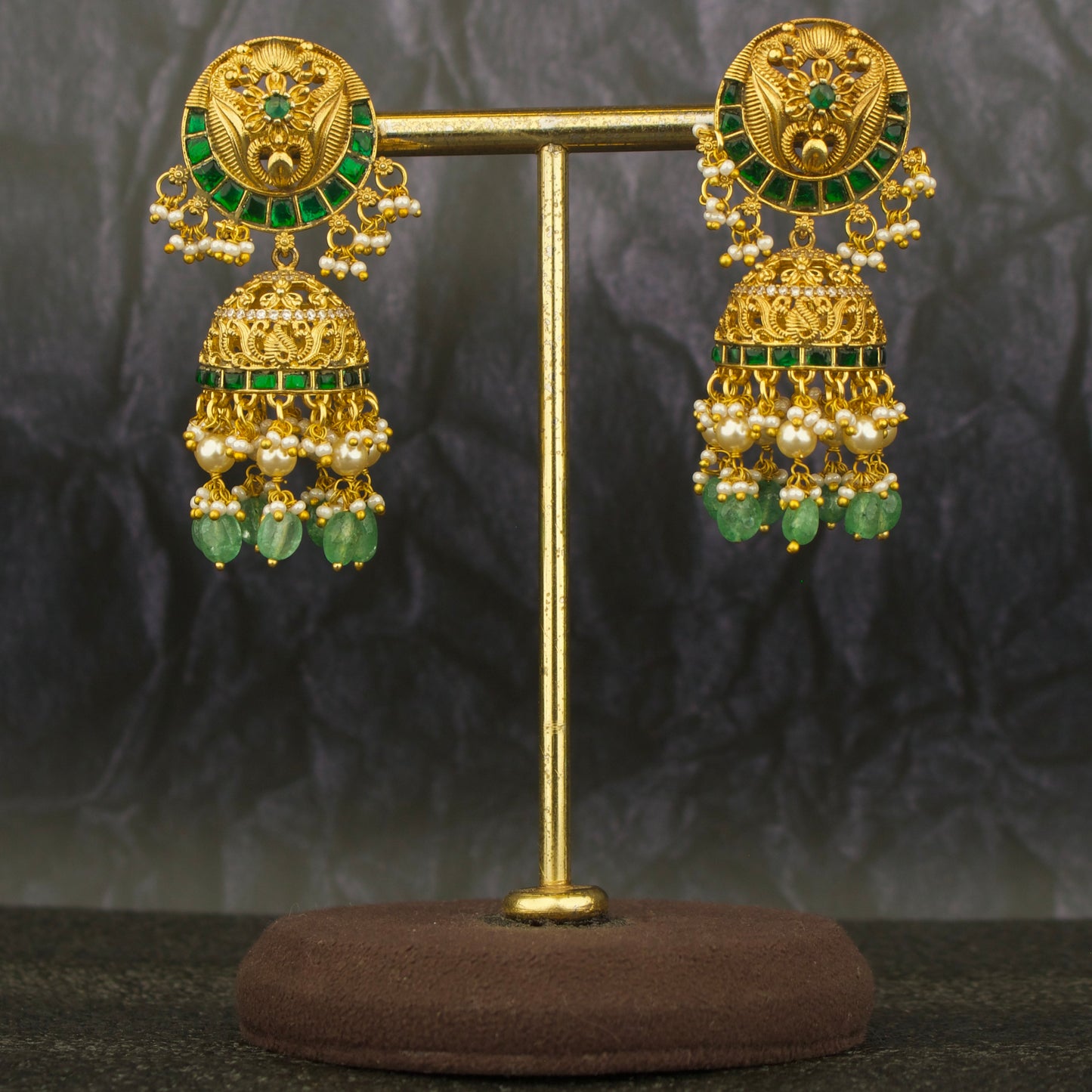 Lavish Jadau Kundan Nakshi finish Jhumki Earrings