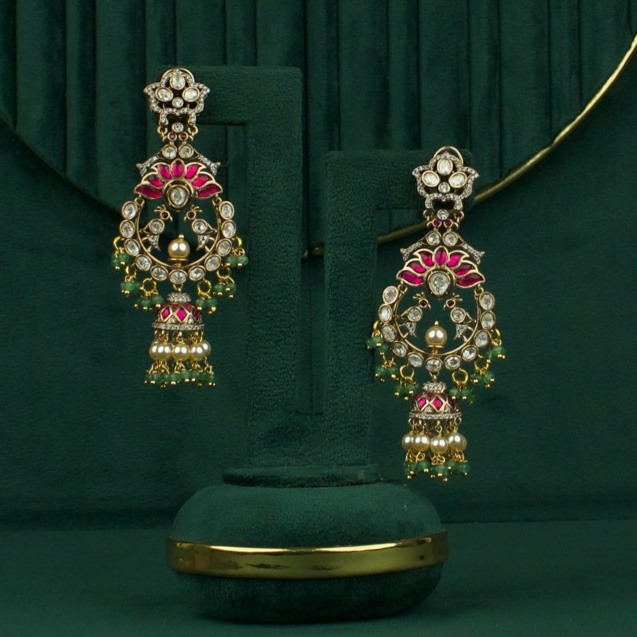 Grand Polki Fusion Chandbali Earrings