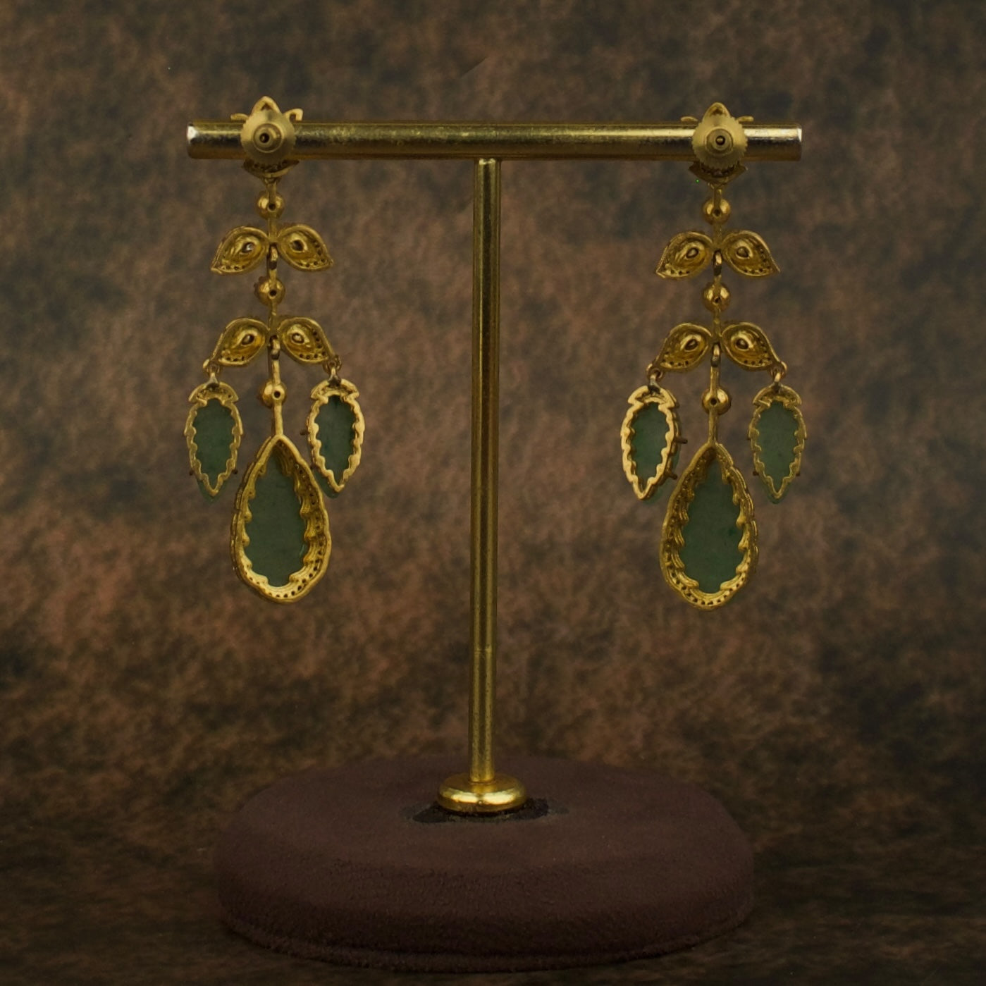 Regal Victorian Polki Drop Earrings