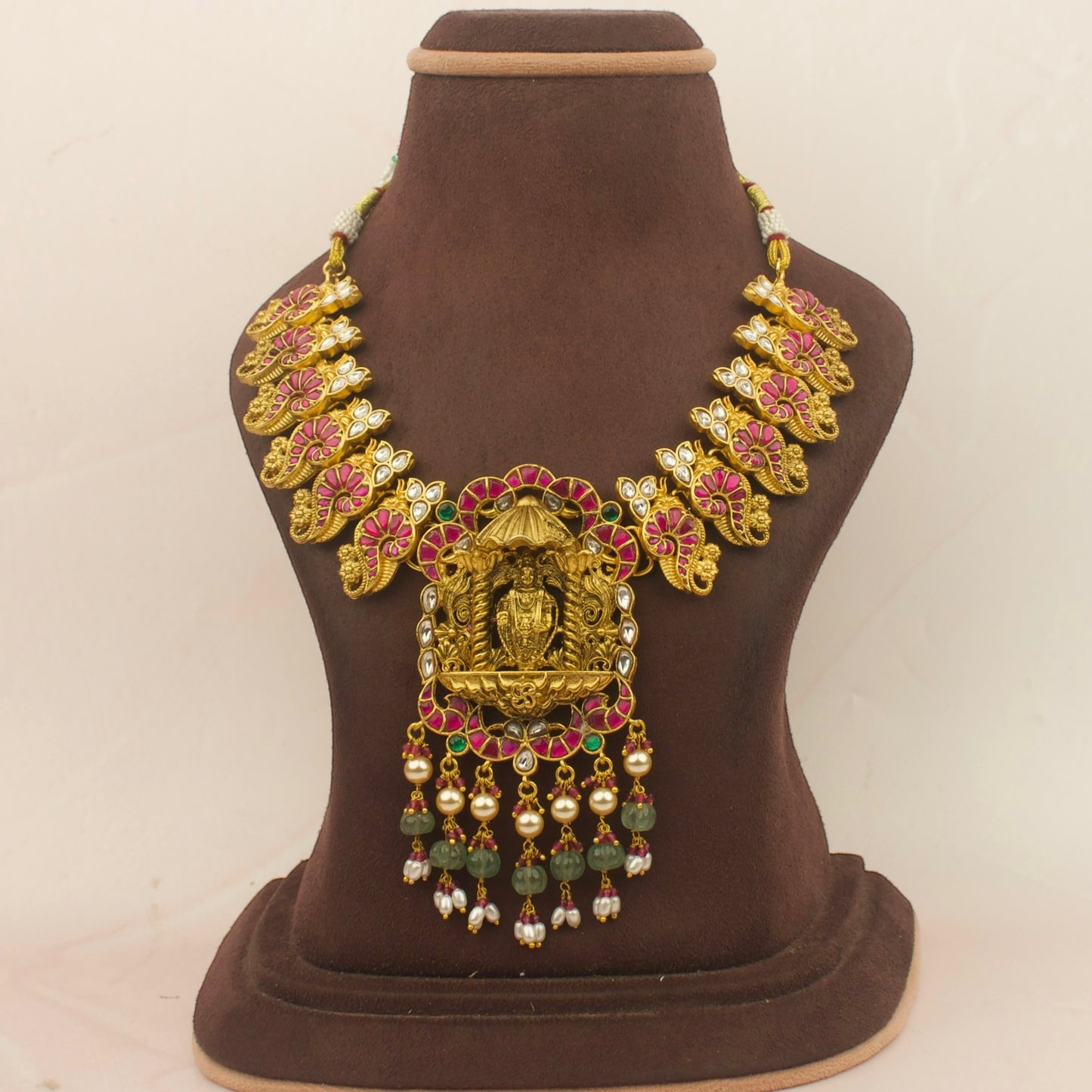 Divine Temple Motif Jadau Kundan Necklace