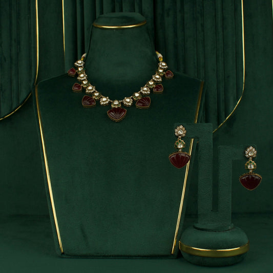 Victorian Finish Ruby Necklace Set