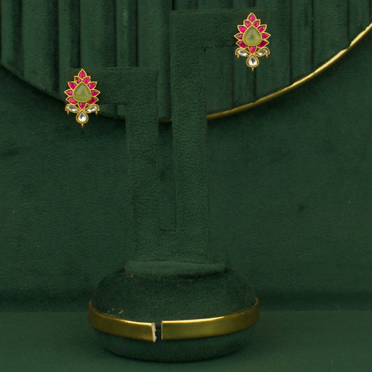 Tilak Flower Design Stud Earrings