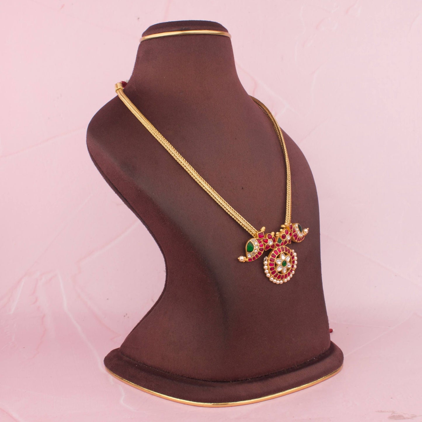 Gold Style Jadau Kundan Nantad Chain Necklace
