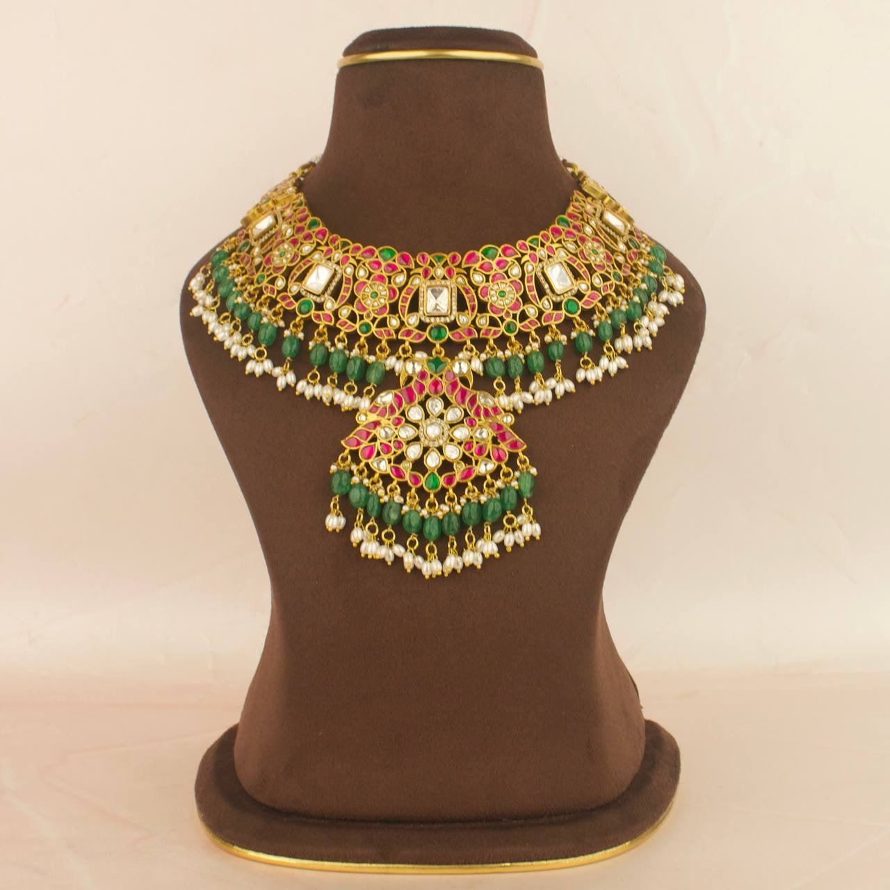 Trending Fusion Kundan x Polki Necklace With Guttapusalu Hangings