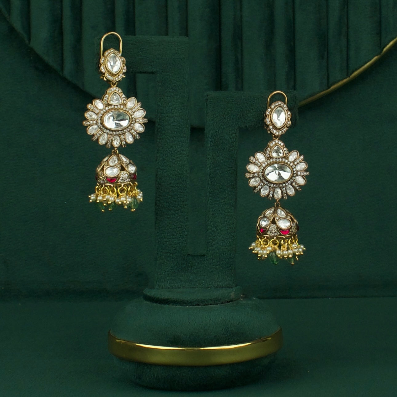 Opulent Polki Kundan Hanging Earrings