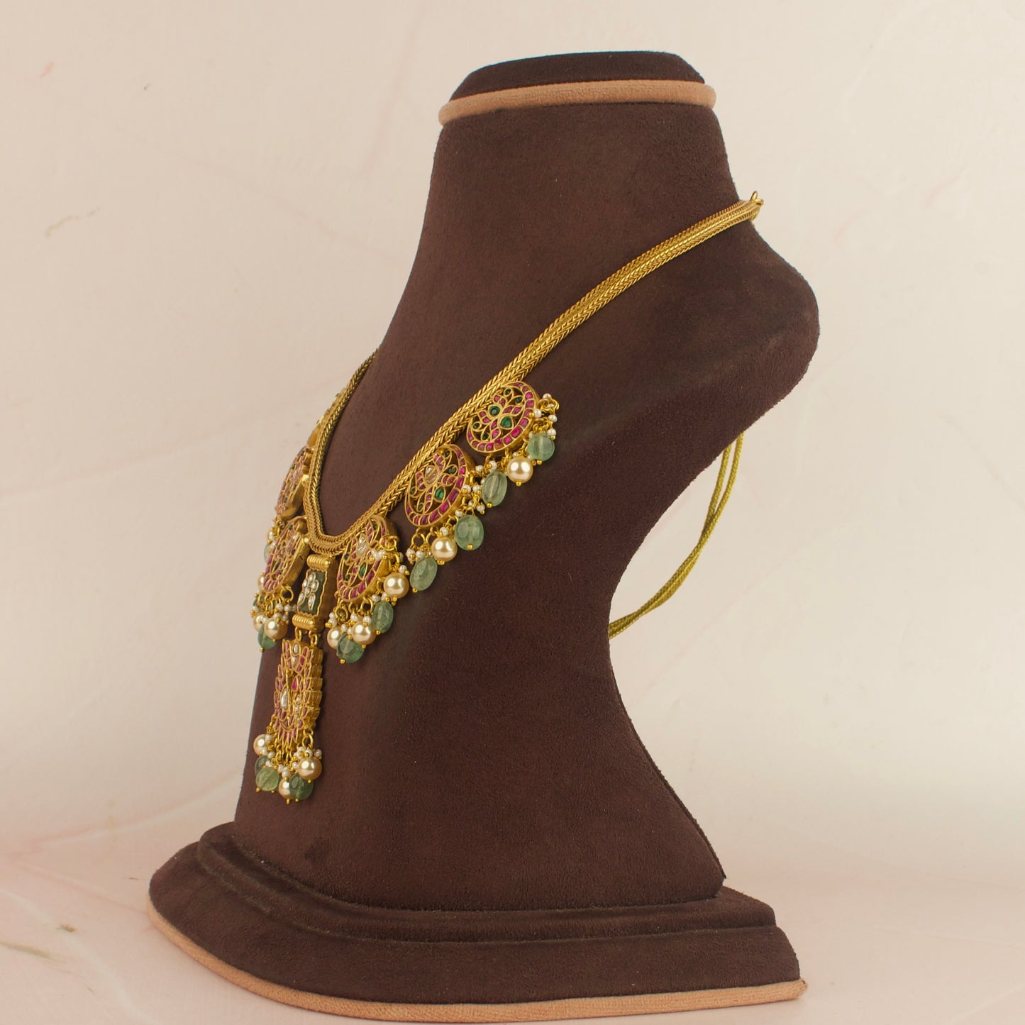 Floral Radiance Nantad Necklace with Kundan and Enamel Detailing