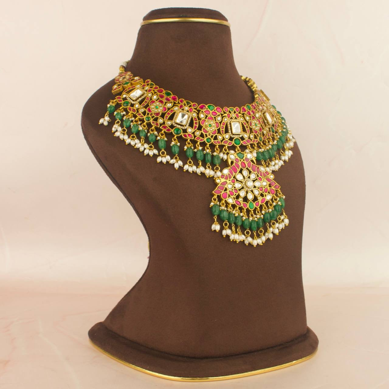 Trending Fusion Kundan x Polki Necklace With Guttapusalu Hangings