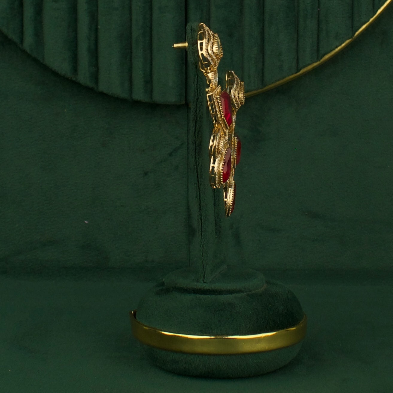 Dazzling Polki Mehandi Victorian double Layer Necklace with Matching Earrings