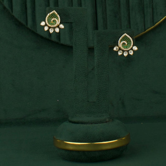 Unique Stone Carving Polki Studs