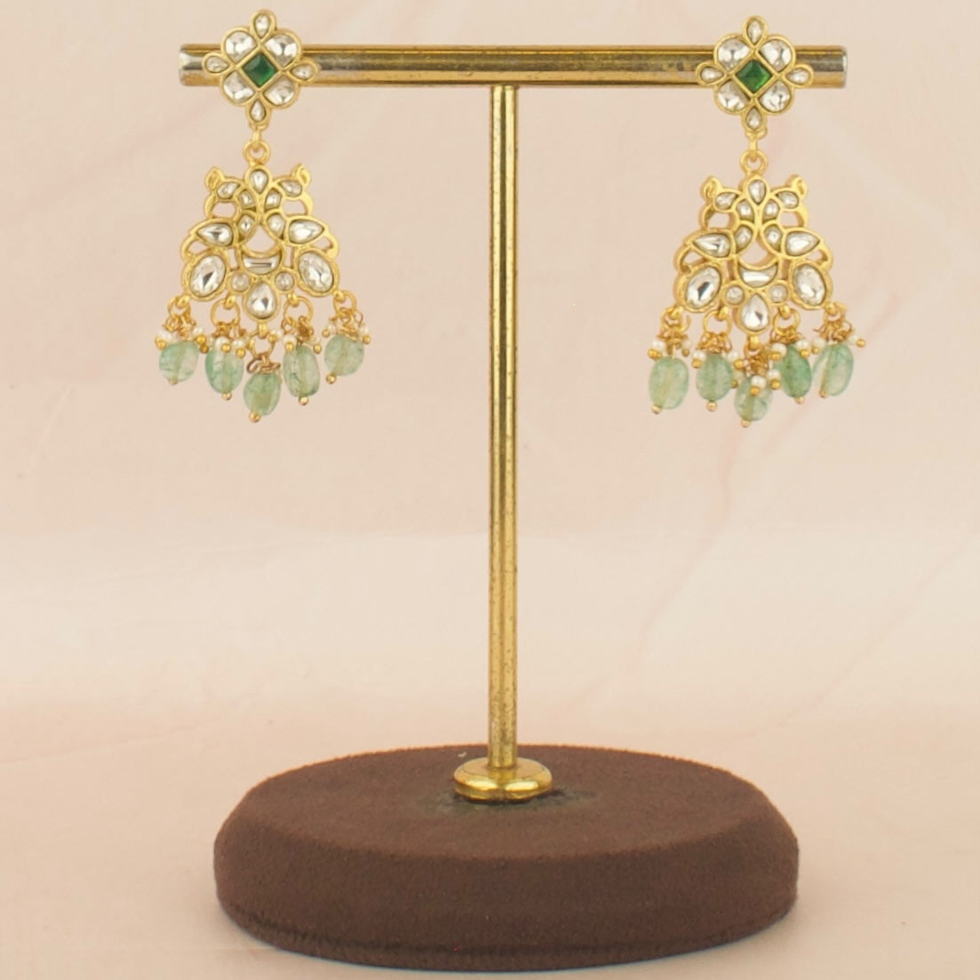 Statement Design Jadau Kundan Chandbali with Beads