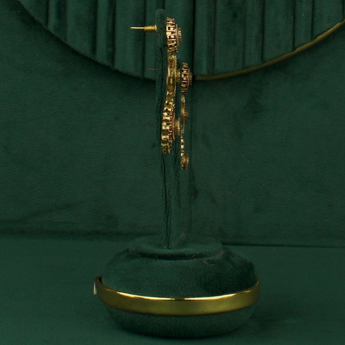 Grand floral Design Polki Victorian Layer Haram With Matching Hanging Earrings