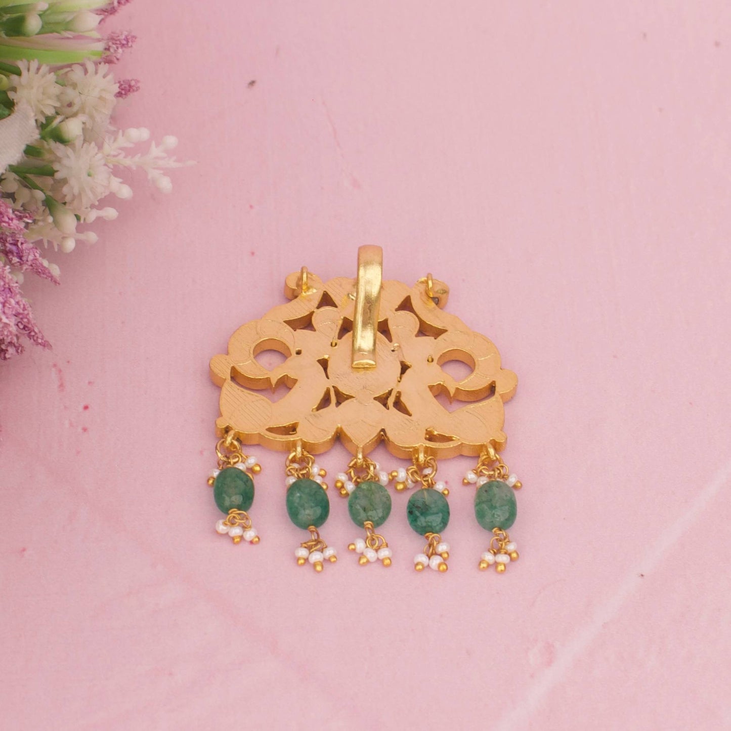 Unique Peacock Structure Jadau Kundan Pendant