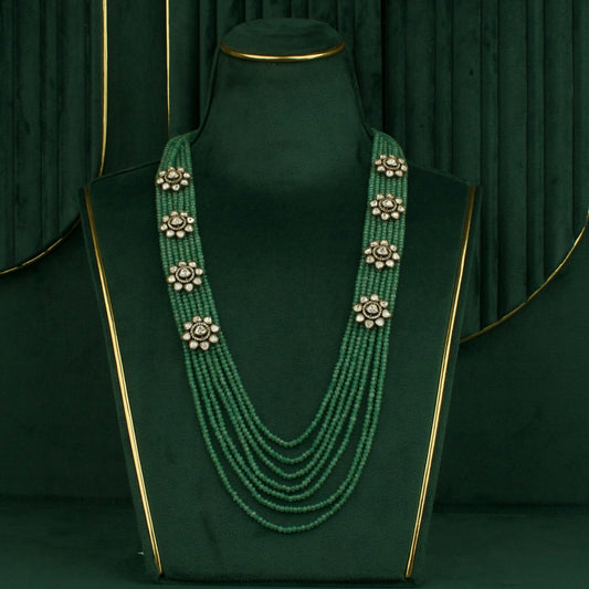 Gorgeous Beads Mala Set with Polki & Zircon stones
