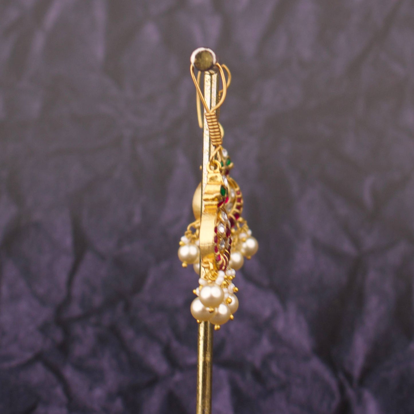 Classic Jadau Kundan Pearl Drop Earrings