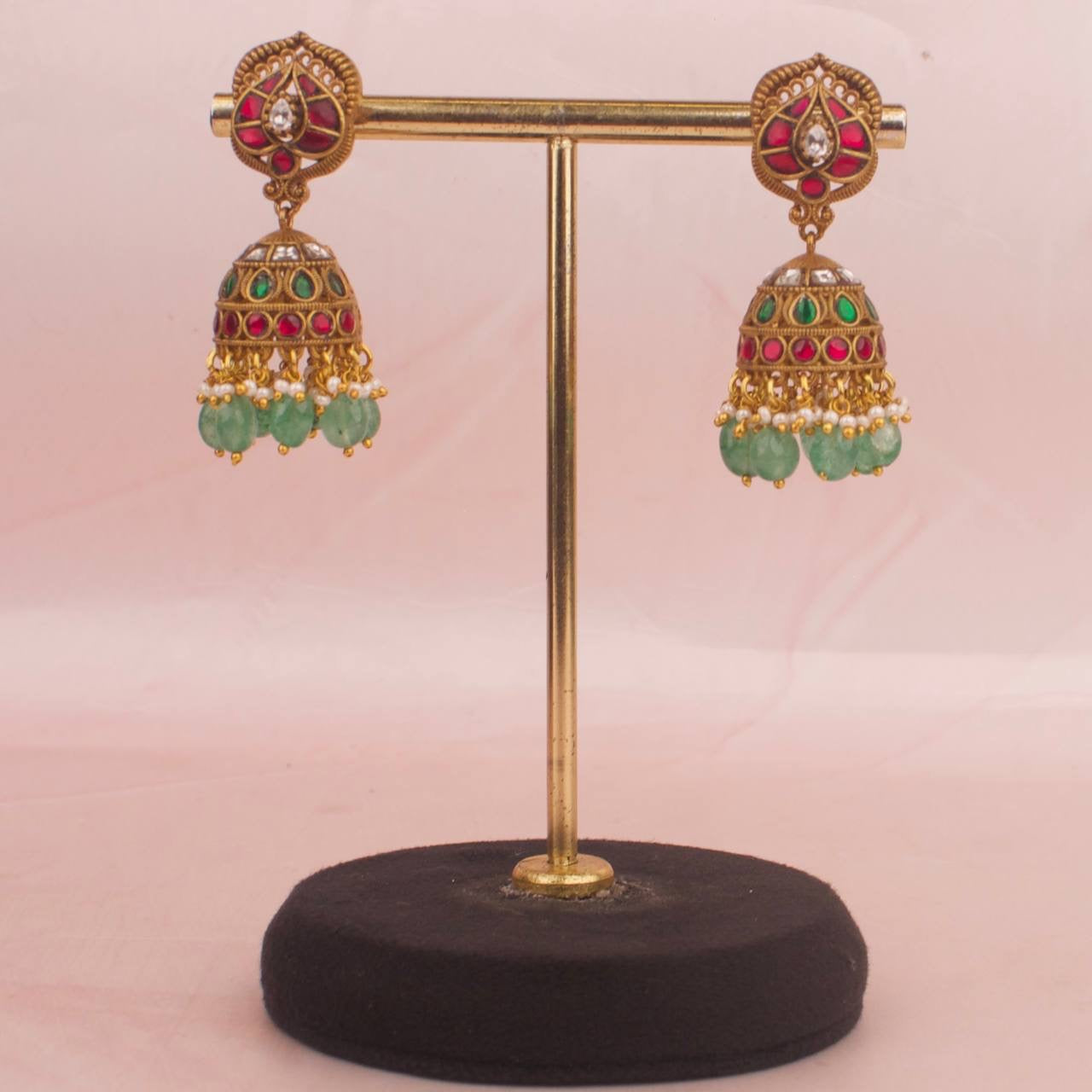 Gold Inspired Nakshi x Jadau Kundan Necklace Set