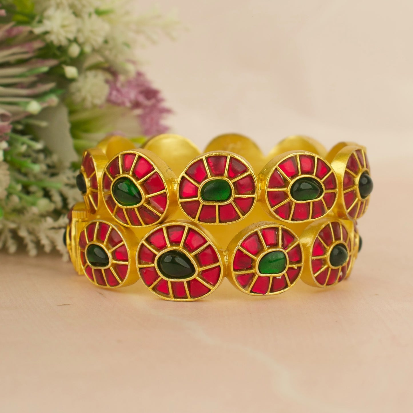 Majestic Jadau Kundan Mango Design Bangles