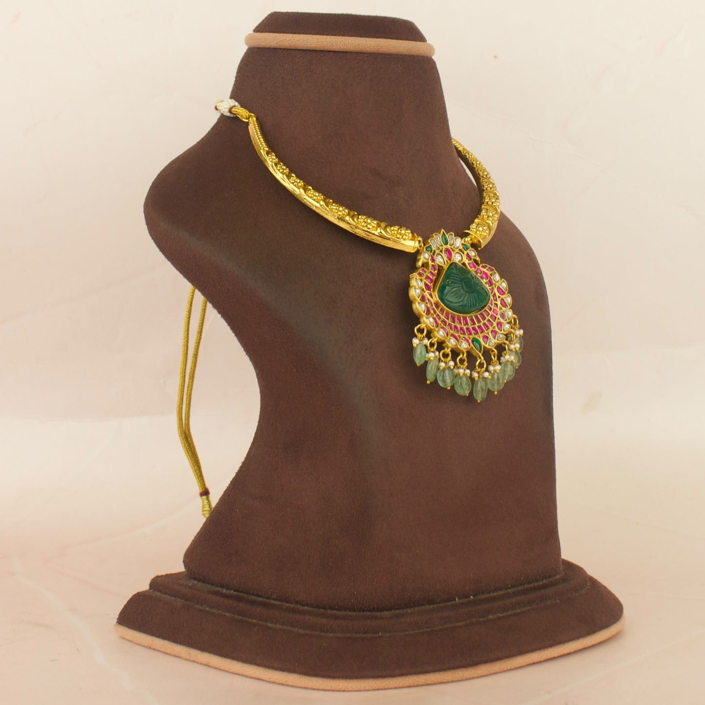 Elegant Design Jadau Kundan Kanti with Beads