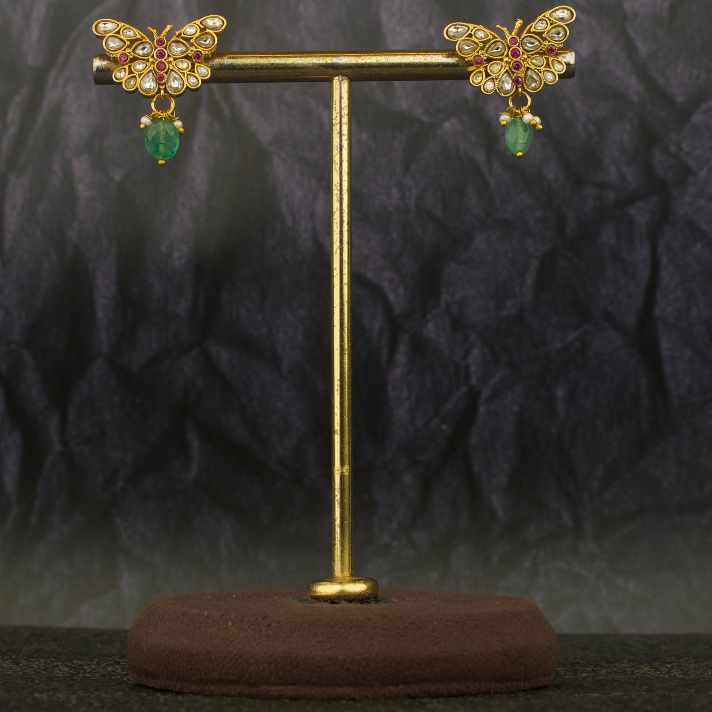 Designer Jadau Kundan Butterfly Design Studs